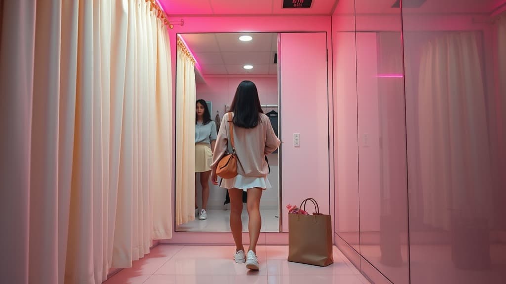 Fitting room pukul 2: cute outfit ke fluorescent lighting attack?
