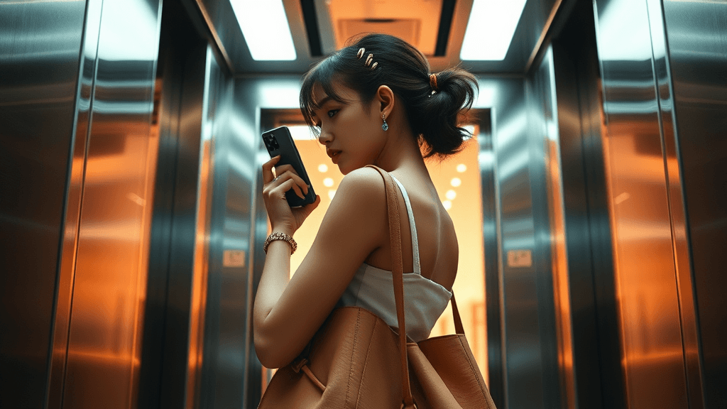 Lift selfie pukul 8: confidence check ke fluorescent jump scare?